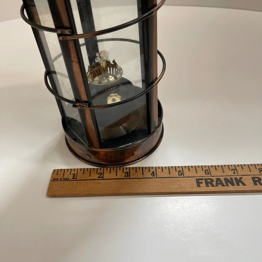 Vintage Copper Finish Nautical Oil Lantern Kerosene Lamp Made Hong Kong Bronze